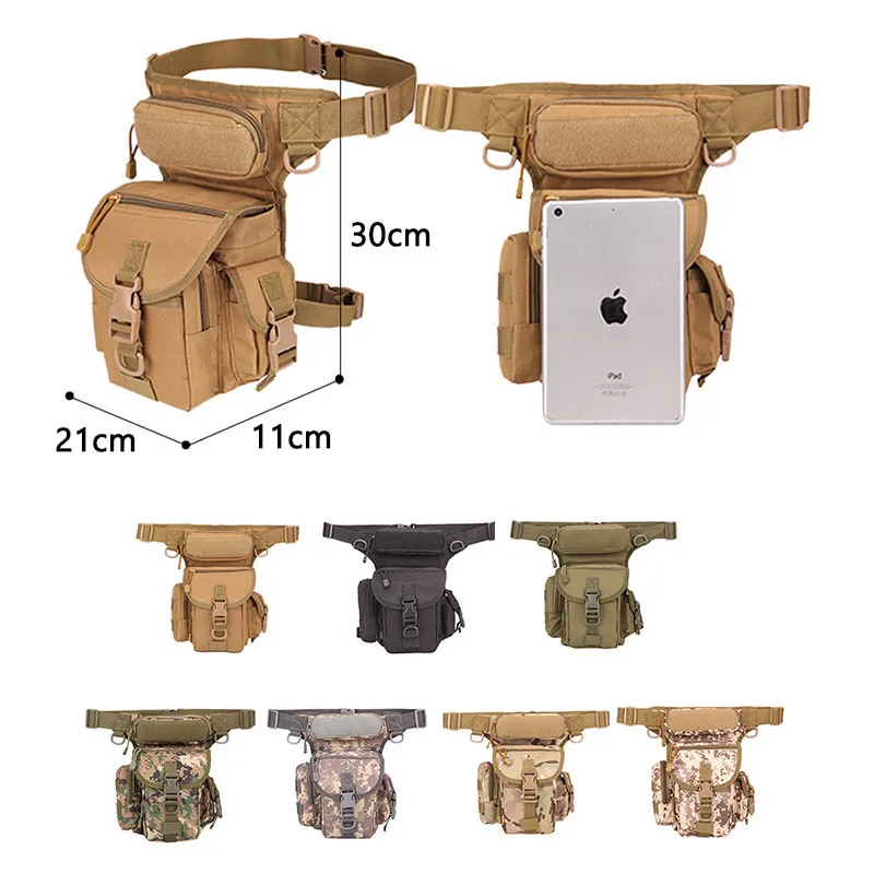  Tactical Waist Bag Drop Leg Bags Tool Fanny Camping Hiking Trekking Military Shoulder Saddle Nylon  - 32900280866