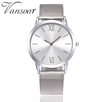 

Vansvar Brand Fashion Mesh Band Watches Luxury Women Stainless Steel Watch Casual Quartz Wristwatch Clock Relogio Feminino