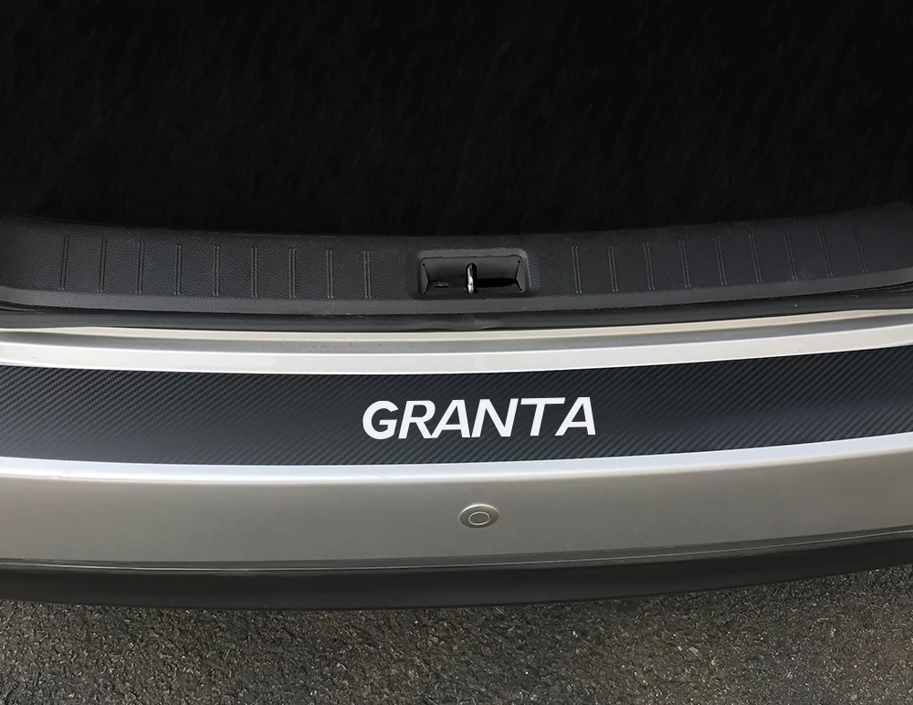 Автомобильный задний бампер багажника нагрузки края Защитная защита наклейки для Lada Granta Авто против царапин углеродное волокно протектор Аксессуары