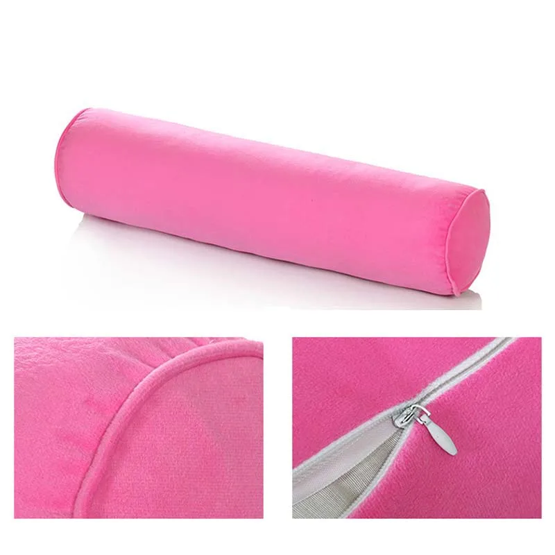 Полосатый конфетный сладкий Подушка цилиндр кровать Подушка для поясницы съемный двойной человек спальный коврик - Цвет: velvet pink
