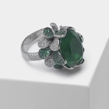 Местное фокусное нежное цветочное дизайнерское супер блестящее модное кольцо