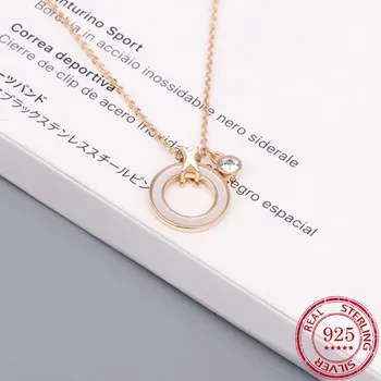 

New S925 Sterling Silver Ms. Pendant Chomel Necklace Female Long Section Wild Clavicle Chain Personalized Pendant Jewelry