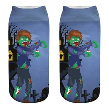 5 пар носков в деловом стиле 3D Хэллоуин могила зомби, ведьма крест Тыква Голова пугающий Сова Печать средние спортивные носки