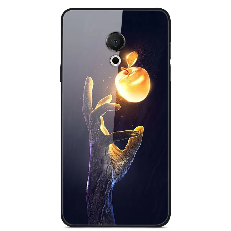 MeizuM15 Case For Meizu 15 Lite Phone Cover Tempered Glass+Silicone Soft Fundas For Meizu 15lite M15 Case Cartoon Painted Bumper meizu phone case with stones back Cases For Meizu