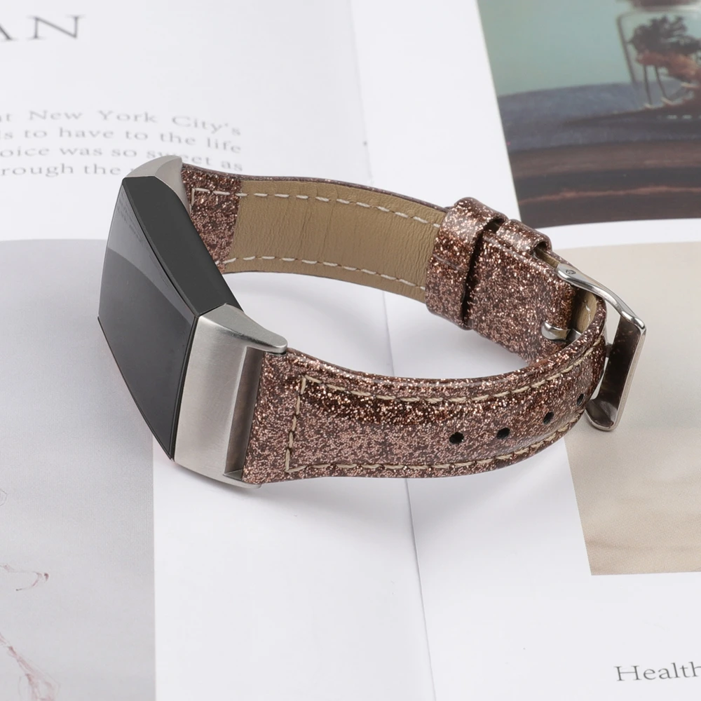 Сменный ремешок для Fitbit Charge 3 полосы блестящий кожаный ремешок умные фитнес-часы Спортивные ремни для Charge 3 специальное издание