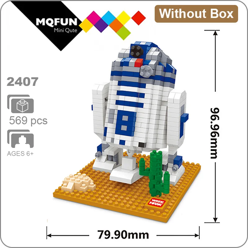 Wisehawk Diamond Star fighting BB8 R2D2 XWing Дарт Вейдер пластиковый строительный блок Сборная модель фигурки обучающая игрушка - Цвет: 2407 Without Box