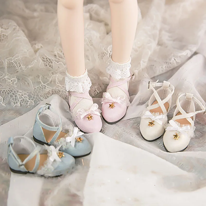 Bybrana bjd кукла модные звездные точки песок шифон крест с милыми туфли кукольные аксессуары