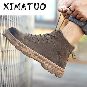 

Winter / Autumn men's Motorcycle Boots Men Fashion Ankle Boots Men's Boots Snow Boots Retro Oxfords Keep Warm Shoes