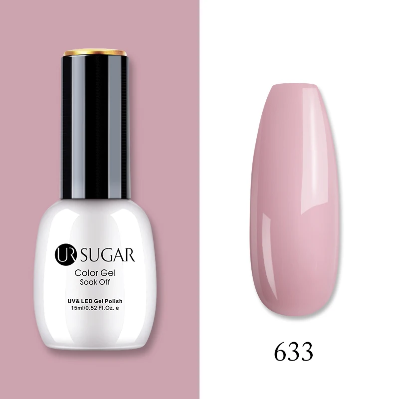 633 Ur Sugar, 15 мл, Цветной Гель-лак, гибридный лак для ногтей, для маникюра, УФ-светодиодный Полупостоянный гель для ногтей, впитывающий Гель-лак, базовое верхнее покрытие - Цвет: 633