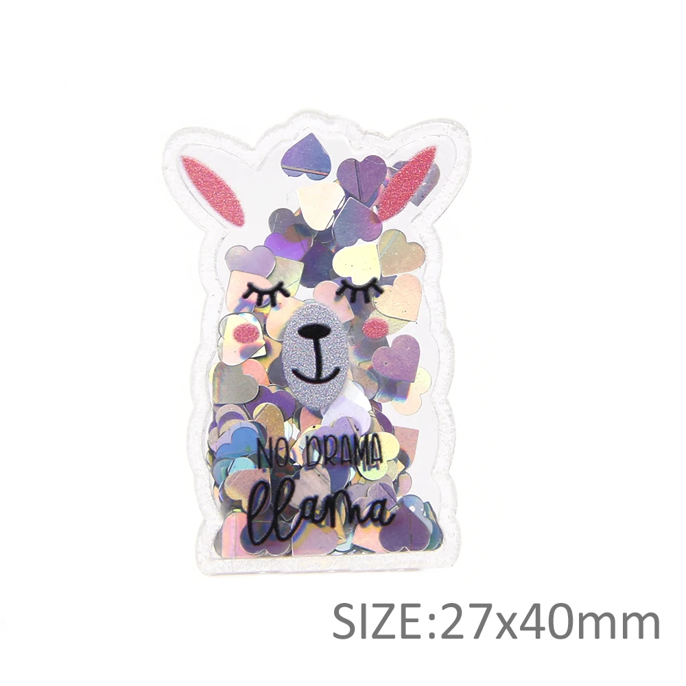 Letter Animal Transparent Plastic Resin with Sequins DIY Make Hair Clip Accessories Jewelry Craft Phone Decor,5Yc7541