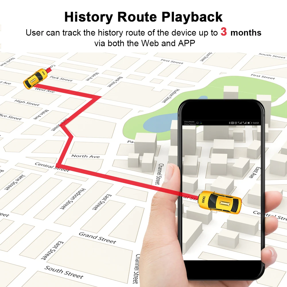 Автомобильный gps-трекер GSM GPS устройство отслеживания в режиме реального времени Отслеживание Водонепроницаемый 60 дней в режиме ожидания сильный магнит история пути воспроизведения