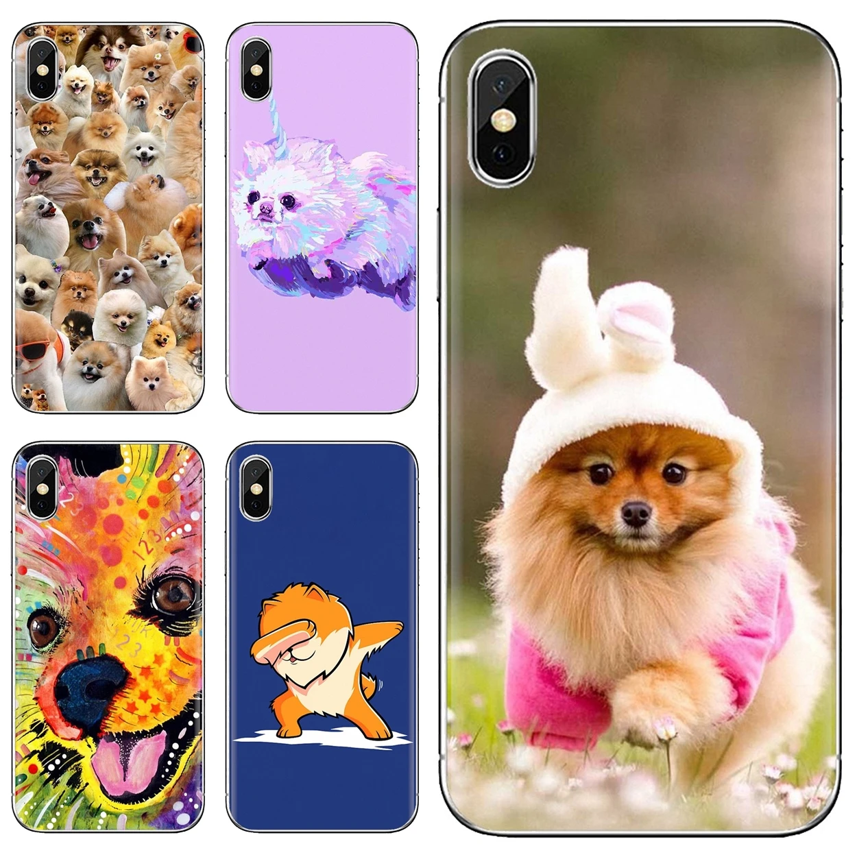 For Huawei Y6 Y5 2019 Xiaomi Redmi Note 4 5 6 7 8 Pro Mi A1 A2 A3 6X 5X 7A Silicone Cubre Phone Cover Coque Pomeranian Pom | Мобильные