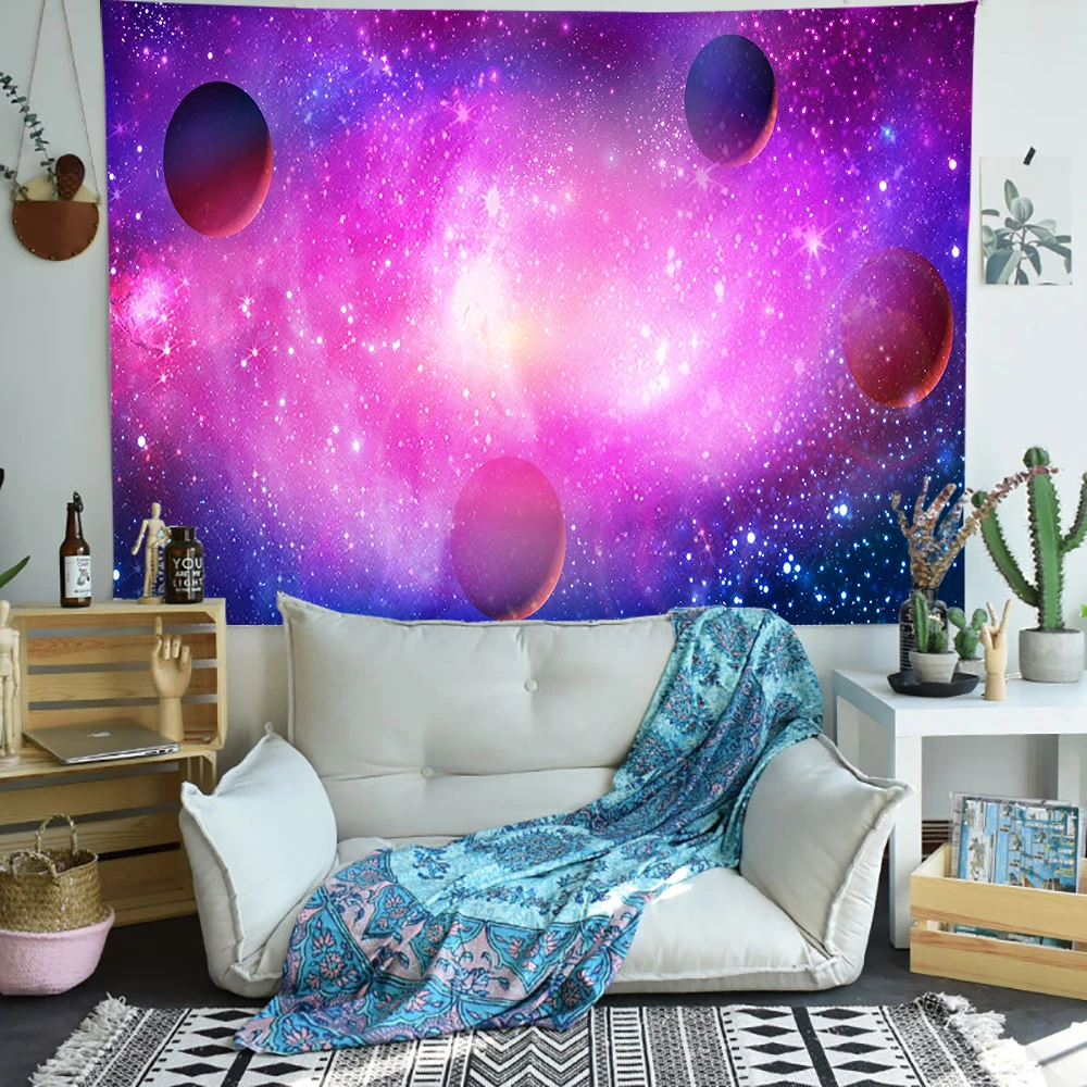 Galaxy Space Tapestry Psychedelic Wall Hanging Starry Sky Throw Bedspread Decor 