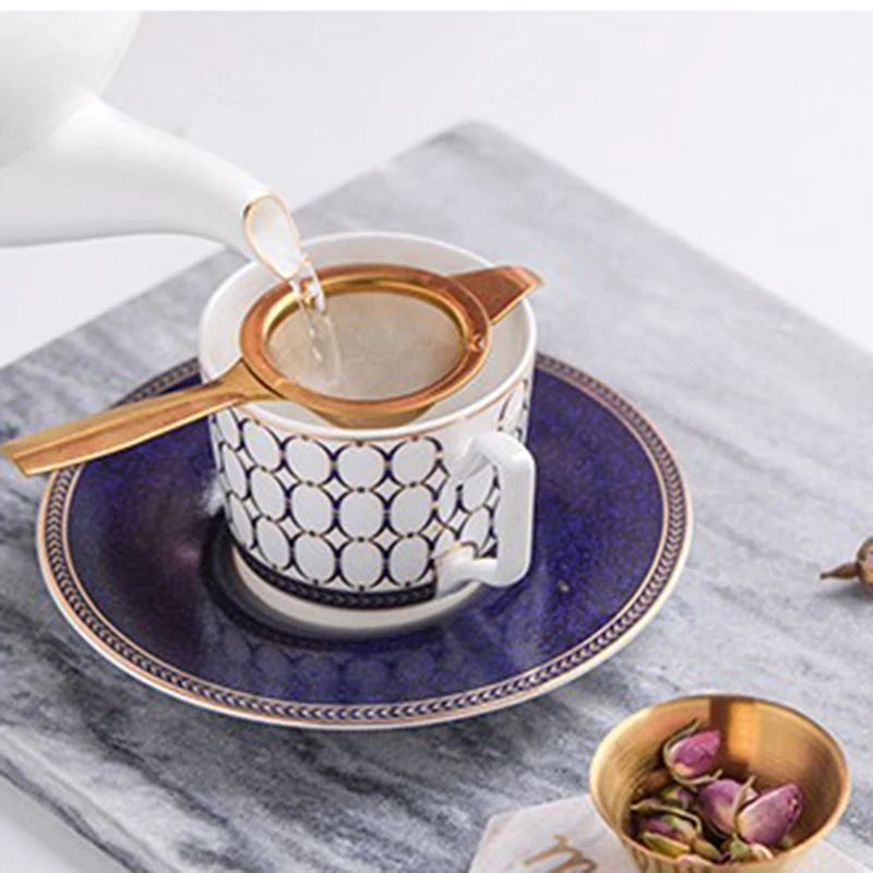 

Newest Reusable Tea Filter Mesh Tea Strainer Stainless Steel Mesh Tea Infuser Strainer +Loose Leaf Drip Bowl