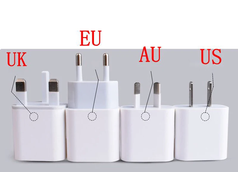 Для iPhone samsung смартфон 2 USB ЕС Великобритания США штекер двойной USB адаптер питания 5 В 2A Австралия Новая Зеландия AU вилка настенное зарядное устройство