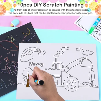 

Creative Magic Painting Stick Set Toys 10pcs DIY Car Series Scratch Art Doodle Scraping Painting Puzzle Drawing Toys