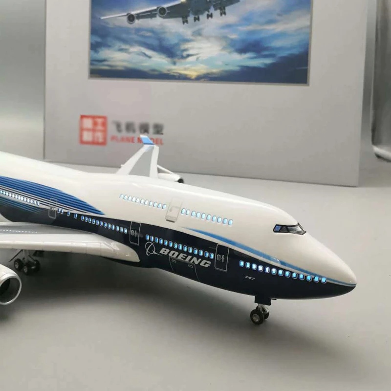 1:150 самолет Boeing B747-400 47 см модель самолета Международная авиационная Модель W свет с колесом литая Смола самолет подарок