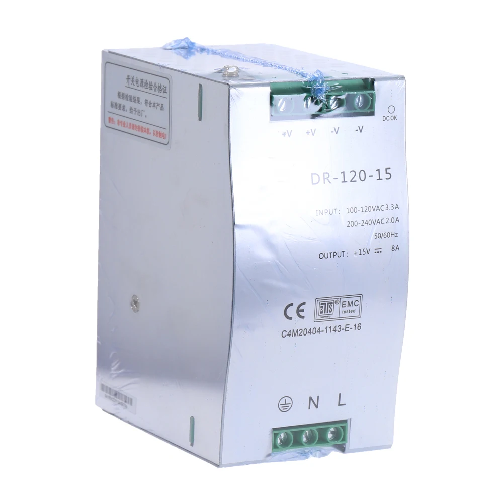 

DR-120 120W Single Output 12V 15V 24V 36V 48V Industrial Din Rail Switching Power Supply DR-120-12 DR-120-15/24/36 DR-120-48