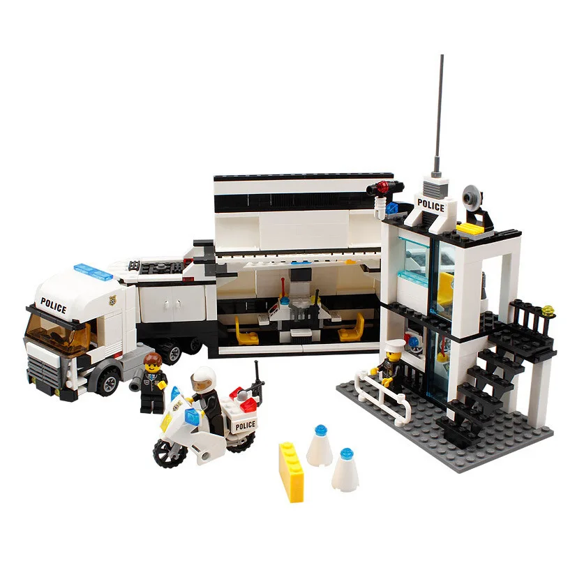Ceny 6727 policja policja miejska stacja straży przybrzeżnej SWAT Truck Building Blocks DIY figurki cegły zabawki kompatybilne z Legoinglys