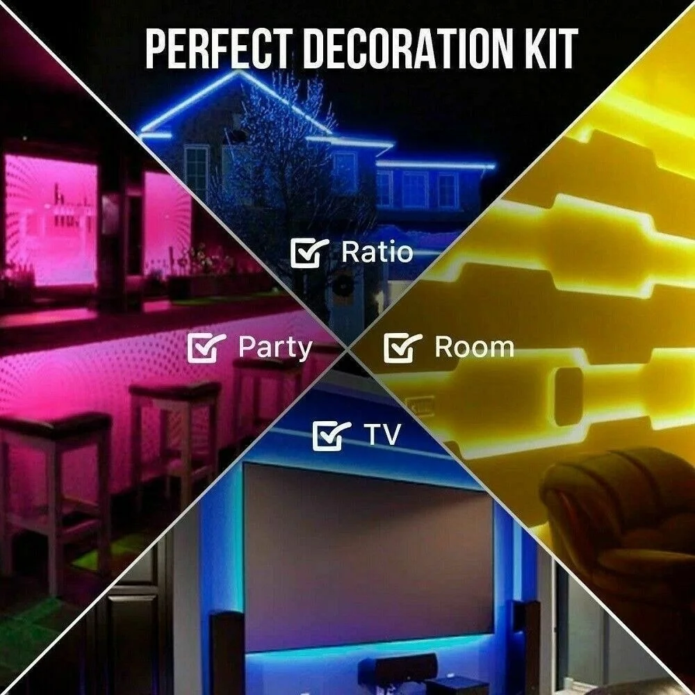 Новейшие 5050 RGB светодиодные полосы света изменение цвета ленты освещения с пультом дистанционного управления+ соединители зажимы набор