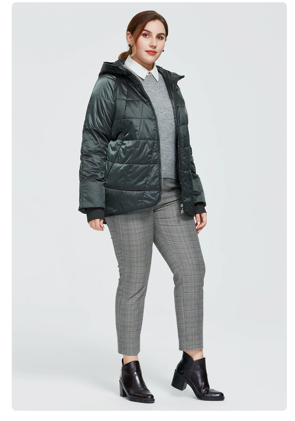 Astrid 2020 New Autumn Winter Womens coat women Windproof warm parka Plaid fashion Jacket hood large sizes female clothing 9385