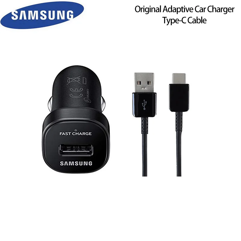 Автомобильное зарядное устройство Samsung USB адаптер для быстрой зарядки Type C кабель