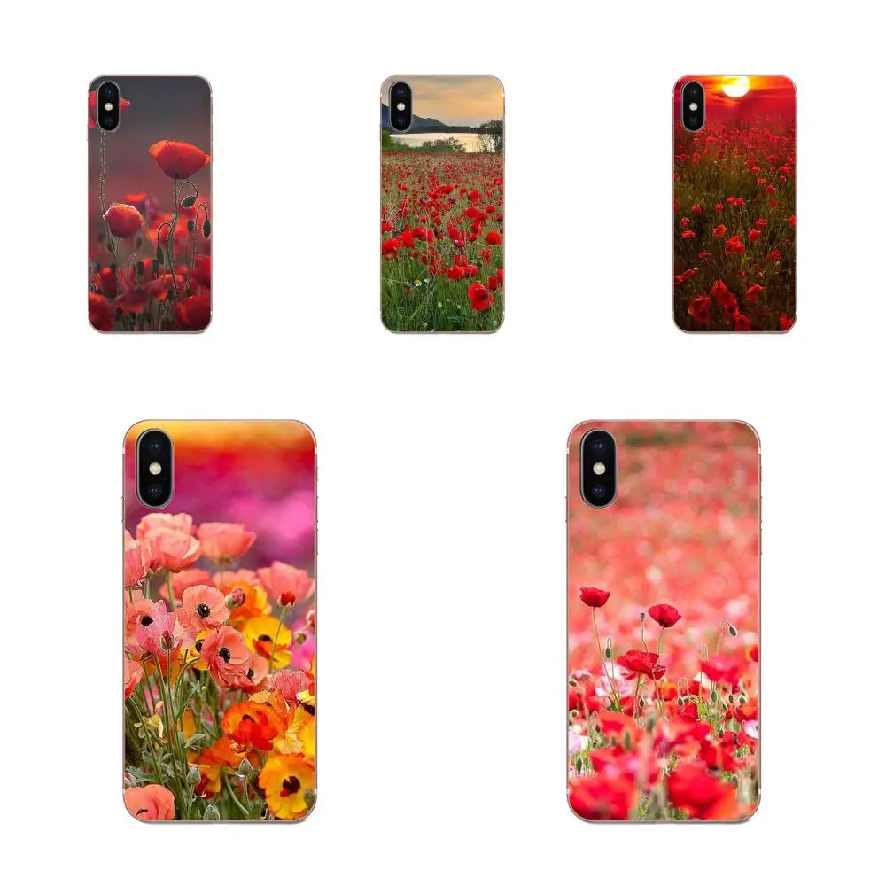 Красные маки васильковые цветы художественный постер печать для Huawei Honor Mate 7 7A 8 9 10