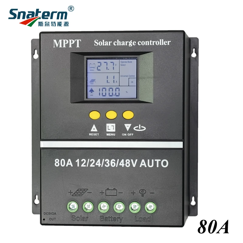 (新品) MPPT Solar Charge Controller 80 amp, 12v 24v 36v 48v auto Battery Regulator MAX PV Input 150V, Solar Charger Support Sealed, Gel, Flooded, and
