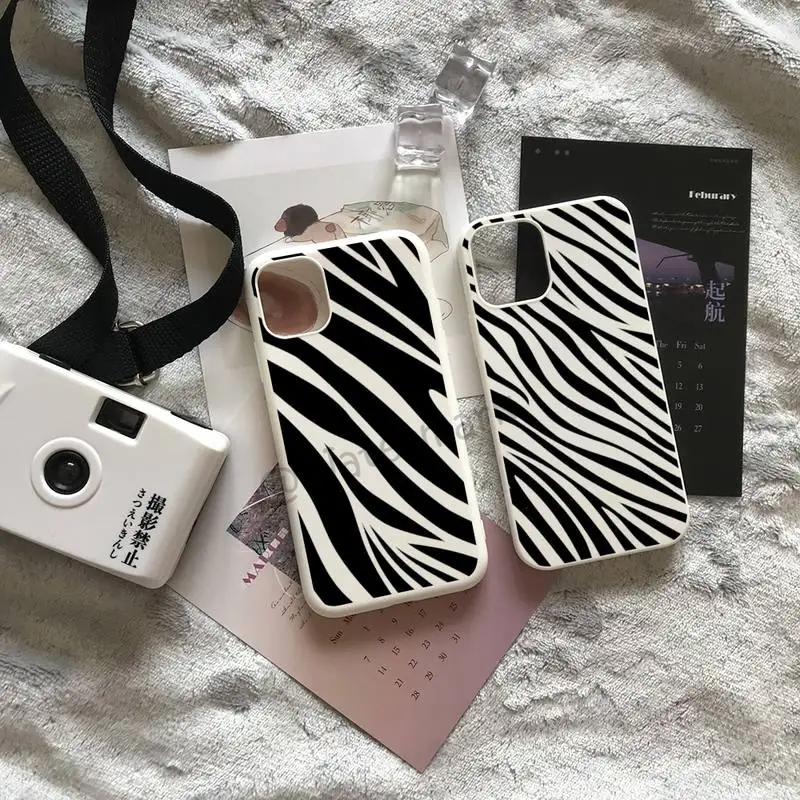 Cute Zebra Pattern Cellphone Case For Iphone 7 8 Plus X Xs Max Xr 11 12 Mini Pro SE 2020 Soft Candy Color Cover | Мобильные телефоны
