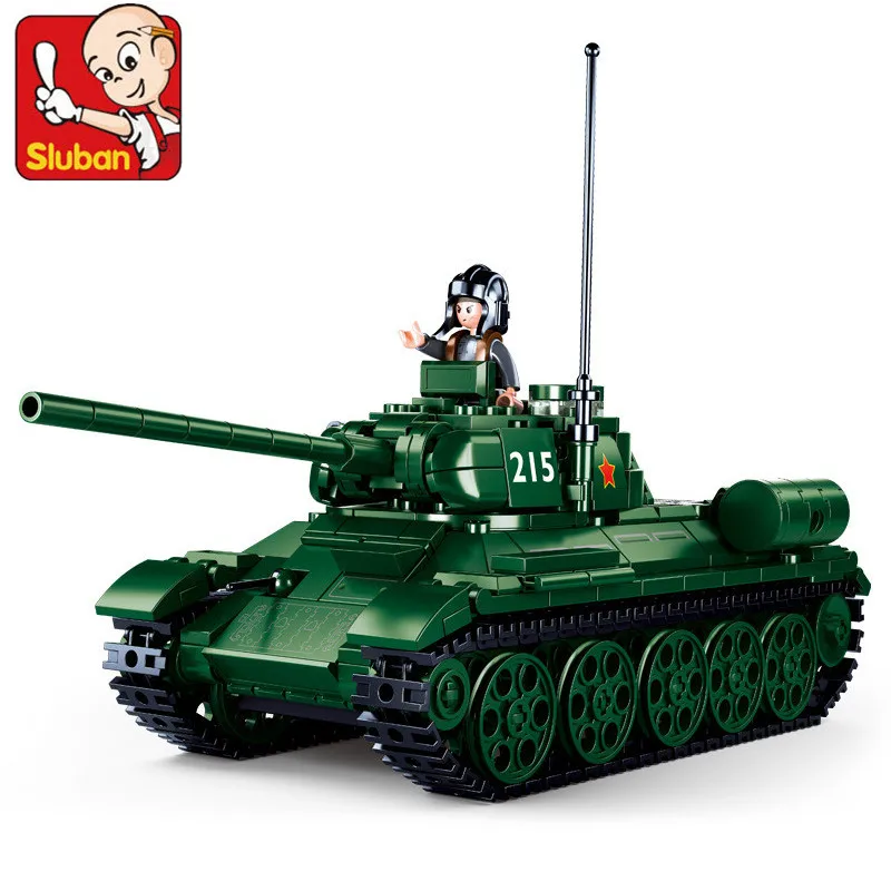 Набор строительных блоков сделай сам военный T34-85 497 шт. креативная модель Land Force 215