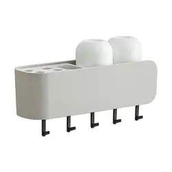 Мода-ванная комната многофункциональный держатель для электрической зубной щетки, зубная паста зубная щетка стакан с 5x хранения крючков