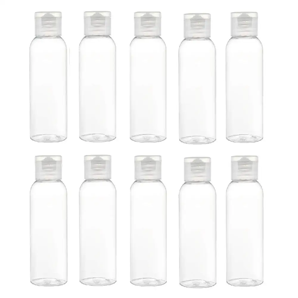 

10pcs 50/60/100ml Clear Plastic Travel Bottles Flip Cap Empty Bottles Refillable Bottles Containers for Cosmetics Lotion Liquids