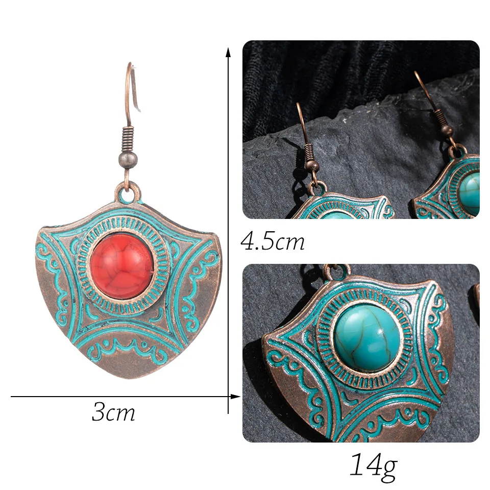 Vintage Ethnic Long Metal Leaf Big Drop Earrings for Women 2019 Bohemian Geometric Tassel Fringe Stones Women's Earring Jewelry (7)