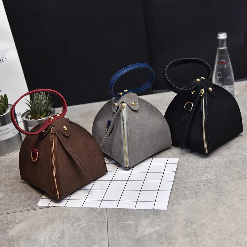 

2018 Autumn And Winter New Style Triangular Bag Fashion Handbag zong zi bao Casual WOMEN'S Bag Crossbody Bag