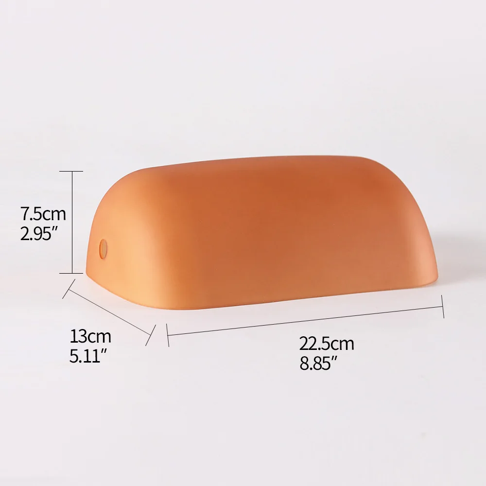 고품질 유리 전등갓, L22.5 cm, W13 cm 은행가 책상 램프 교체 전등갓, 프로스트 화이트, 오렌지 유리 전등갓