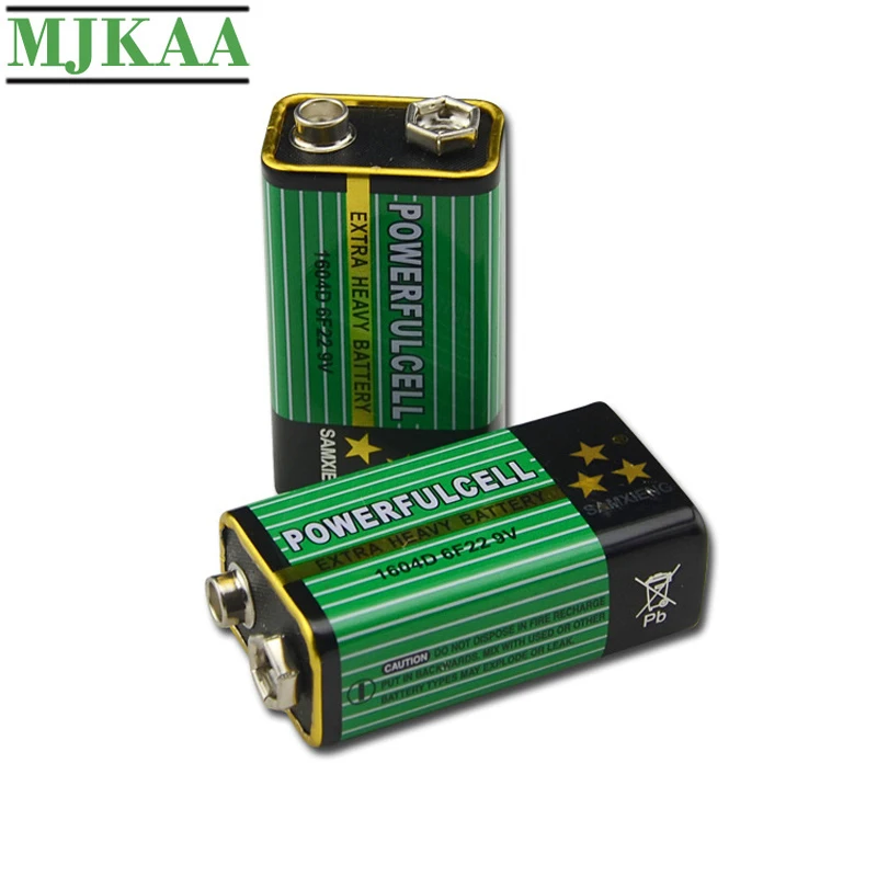 MJKAA 6 шт. 6F22 1604D 6LR61 9в батарея 100% оригинальные высококачественные цинковые