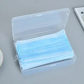

2Pcs Portable Dustproof Mask Case Transparent Disposable Face Masks Storage Box Clip Container Organizer new