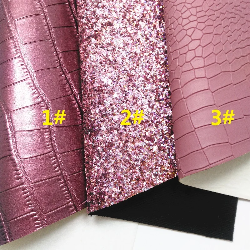 Фиолетовый Блеск Fabirc, перламутровая искусственная крокодиловая кожа ткань, синтетические кожаные листы для лука A4 " x11" Мерцание Ming XM390 - Цвет: 1 set