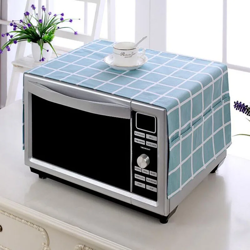 97.6x35.5cm green Изысканный чехол для микроволновой печи капюшон масляный пылезащитный чехол с сумкой для хранения кухонные принадлежности, аксессуары украшение дома - Цвет: 97.6x35.5cm green