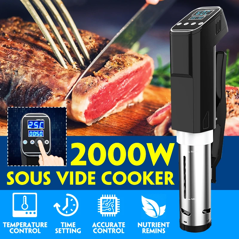 Cena AUGIENB próżniowe powolne Sous Vide żywności kuchenka 2000W 15L potężny zanurzenie cyrkulator maszyna zegar cyfrowy z wyświetlaczem ze stali nierdzewnej