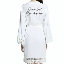 Индивидуальное вискозное хлопковое кимоно халат с кружевной отделкой женское свадебное для невесты подружки невесты халаты женский халат Ночное белье