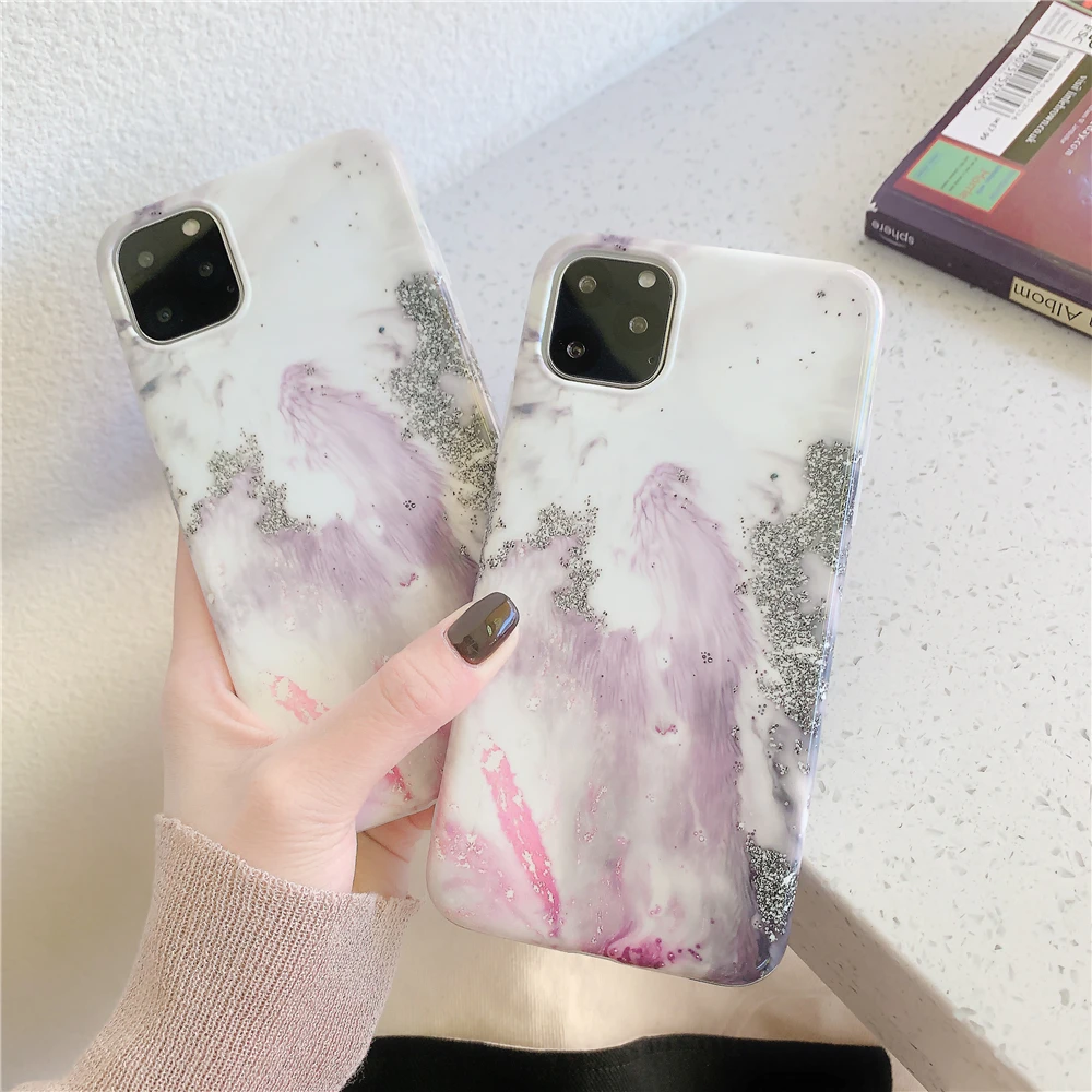 

for Coque iPhone 11 Luxury White Marble Stone Phone Case for Etui iPhone XR Xsmax X Xs 6 6s 7 8 Plus 11 Pro Max Silicone Cover