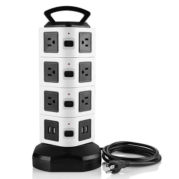 

Socket Power Board Multi-Plug Usb Socket with Plug and 2 M Power Cord Power Strip Tower -Us Plug