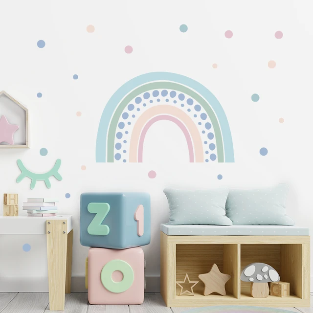 Pegatinas de pared Beige de estrellas de dibujos animados, calcomanías de  pared extraíbles para guardería, póster impreso para niños, habitación de  bebé, decoración Interior del hogar, regalos - AliExpress