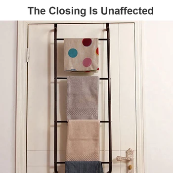 

Four-layer Hook Towel Rack Behind The Door Bathroom Glass Door Back Nail-free Bath Towel Clothes Storage Hanging Bar