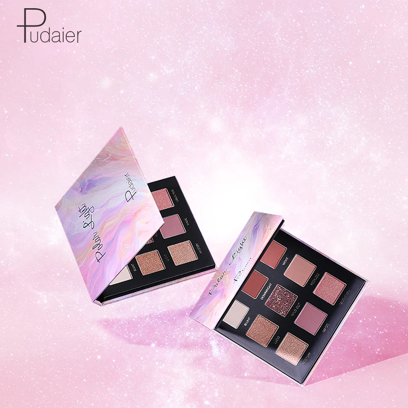 Pudaier Sky Mirror макияж тени для век палитра макияжа Кисти 9 видов цветов Shimmer