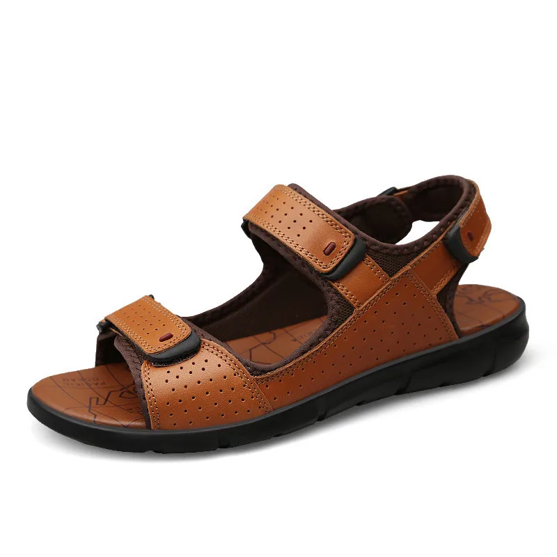 Брендовые высококачественные сандалии; мужская летняя пляжная обувь; Мужские дышащие сандалии на плоской подошве; повседневная обувь; мужские лоферы