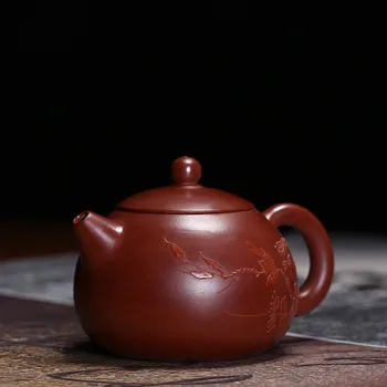 

110CC YIXING TEAPOT DAHONGPAO XI SHI TEA POT CHINESE KUNG FU KETTLE PURPLE CLAY DRINKWARE SUIT BLACK TEA 30