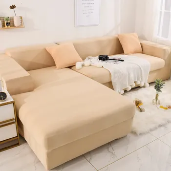 

Solid Colors Sofa Cover Modern Sofa Set Non-slip Couch Cover Removable Sofa Covers for Living Room Pets Sectional L-shaped Sofa