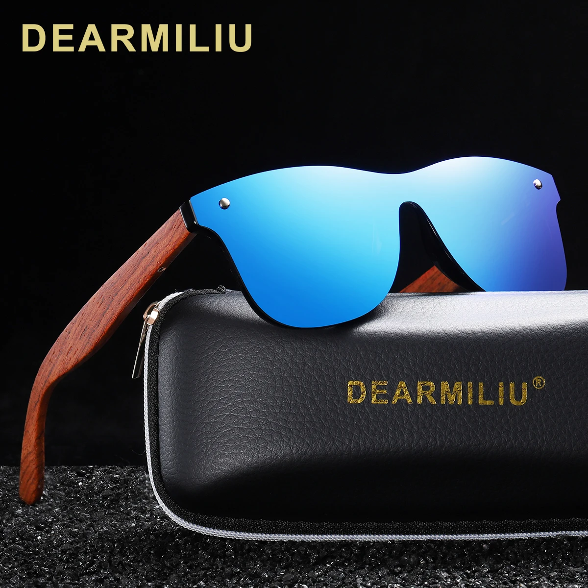 

DEARMILIU 2019 Mens Sunglasses Polarized Walnut Wood Mirror Lens Sun Glasses Women Brand Design Colorful Shades Handmade